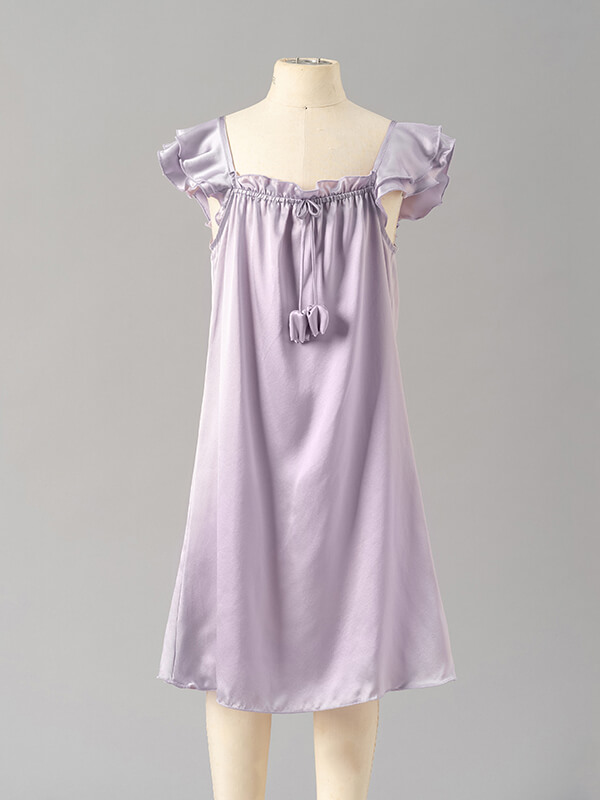 19 Momme Sweet Ruffled Silk Dress for Girls